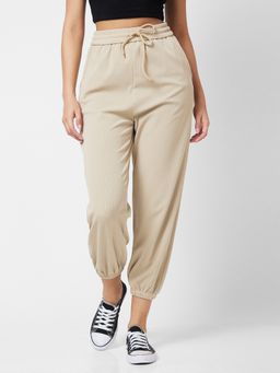 Spykar - Women Jogger Fit Beige Knits Joggers