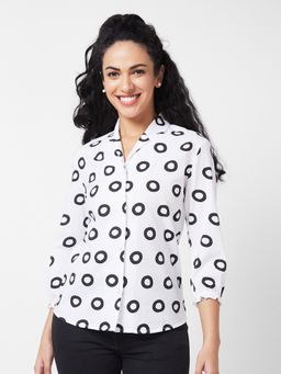Spykar - Women White Printed Shirt
