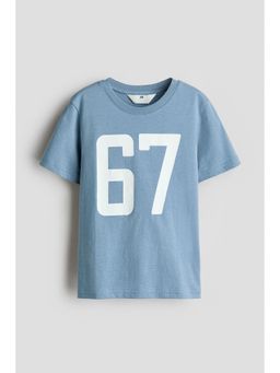 H&M - Boys Blue Printed Cotton T-Shirt