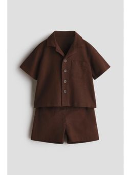 H&M - Boys Brown 2-Piece Linen-Blend Set