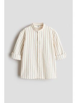 H&M - Boys White Cotton Grandad Shirt