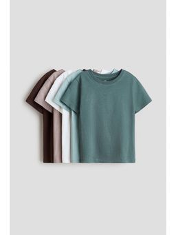 H&M - Boys Beige 5-Pack Cotton T-Shirts