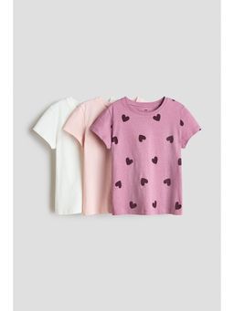 H&M - Girls Multi-Color 3-Pack T-Shirts