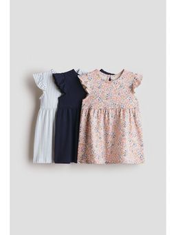 H&M - Girls Blue 3-Pack Printed Cotton Dresses