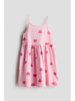 H&M - Girls Pink Cotton Strappy Dress