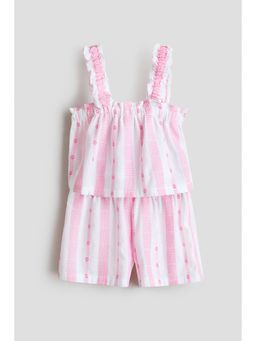 H&M - Girls White 2-Piece Top And Shorts Set