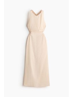 H&M - Women Beige Open-Back Maxi Dress
