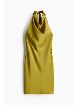 H&M - Women Green Satin Halterneck Dress