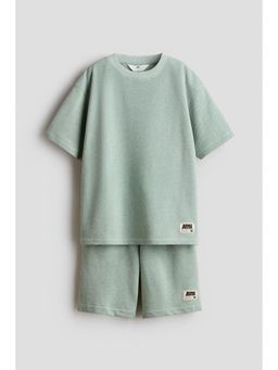 H&M - Boys Green 2-Piece Textured Jersey Set
