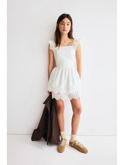 H&M - Girls White Broderie-Anglaise Cotton Dress