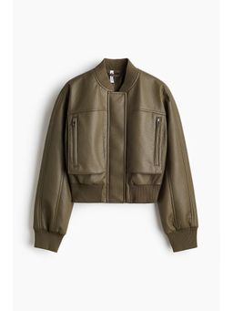 H&M - Women Green Coated Bomber Jacket