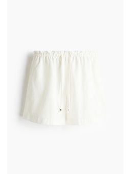 H&M - Women White Denim Drawstring Shorts