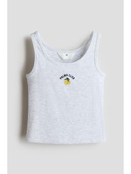 H&M - Girls Grey Motif-Detail Vest Top