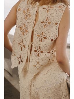 H&M - Women White Crochet-Look Top