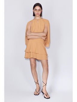 H&M - Women Orange Cape-Detail Chiffon Dress
