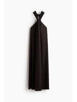 H&M - Women Brown Twist-Detail Halterneck Dress