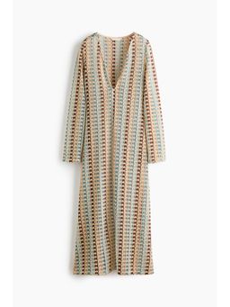 H&M - Women Beige Crochet-Look Maxi Dress