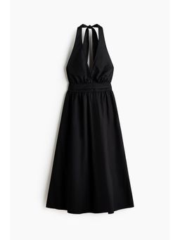 H&M - Women Black Cotton Halterneck Dress
