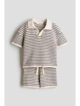 H&M - Boys Beige 2-Piece Cotton-Knit Set