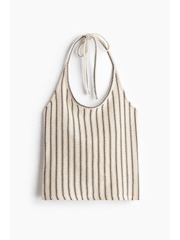 H&M - Women White Pointelle-Knit Halterneck Top