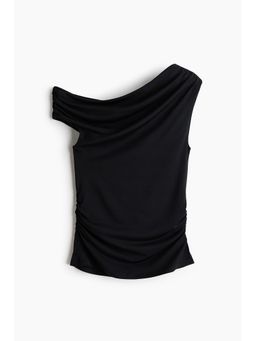 H&M - Women Black Draped One-Shoulder Top