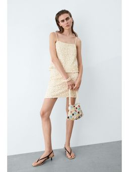 H&M - Women White Sequined Net Skirt