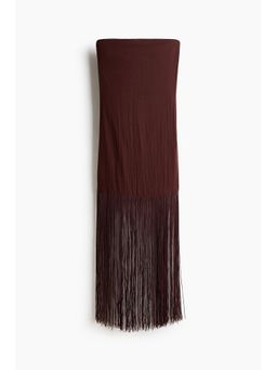 H&M - Women Brown Fringed Bandeau Dress