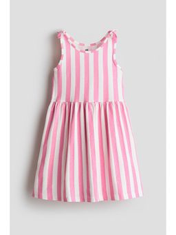 H&M - Girls Pink Printed Cotton Dress
