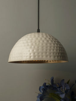 Homesake - White Hammered Pendant Lamp 10Inch