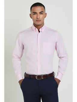 Allen Solly - Men Pink Regular Fit Stripe Full Sleeves Formal Shirt