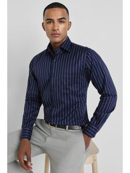 Allen Solly - Men Navy Regular Fit Stripe Full Sleeves Formal Shirt