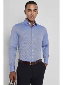 Allen Solly - Men Blue Regular Fit Print Full Sleeves Formal Shirt
