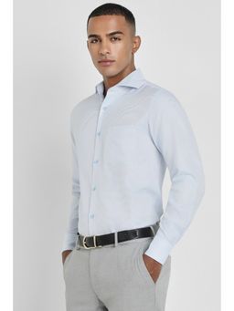 Allen Solly - Men Blue Regular Fit Print Full Sleeves Formal Shirt