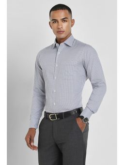 Allen Solly - Men Grey Regular Fit Check Full Sleeves Formal Shirt