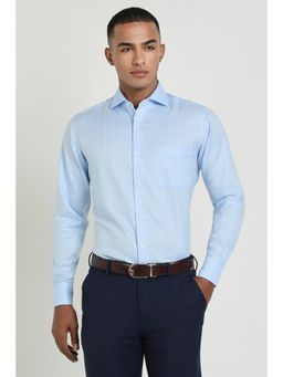 Allen Solly - Men Blue Regular Fit Check Full Sleeves Formal Shirt