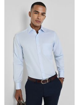 Allen Solly - Men Blue Regular Fit Textured Full Sleeves Formal Shirt