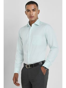Allen Solly - Men Green Regular Fit Textured Full Sleeves Formal Shirt