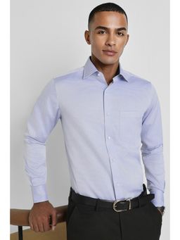 Allen Solly - Men Blue Regular Fit Print Full Sleeves Formal Shirt