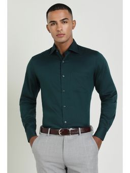 Allen Solly - Men Green Regular Fit Solid Full Sleeves Formal Shirt