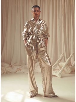 Malie - Straight Fit Metallic Willow Pant