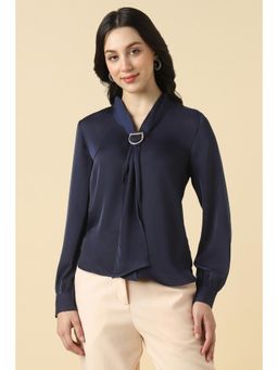 Allen Solly - Women Navy Blue Solid Casual Top