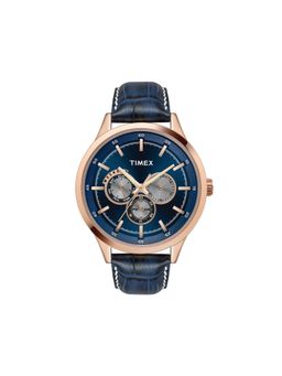 Timex - Round 43mm Blue Dial Analog Men Watch - TW000T310