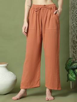 TAG 7 - RUST DOUBLE CLOTH COTTON LOUNGE Pajama