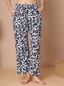 TAG 7 - White and Blue printed lounge Pajama
