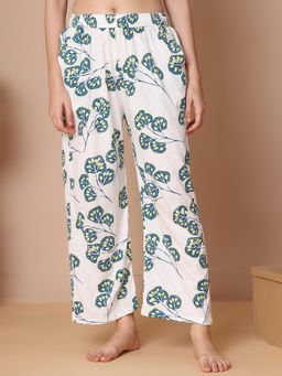 TAG 7 - White and Green printed lounge Pajama