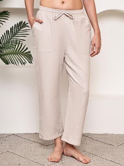 TAG 7 - LIGHT FAWN Beige DOUBLE CLOTH COTTON LOUNGE Pajama