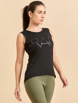 Sweet Dreams - Women Black Typography Sleeveless Top