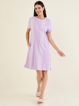 Sweet Dreams - Women Polka dot printed short length night dress
