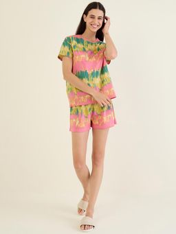 Sweet Dreams - Women Tie and Dye Printed Top and Shorts