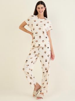 Sweet Dreams - Women Teddy Printed Top and Pajama